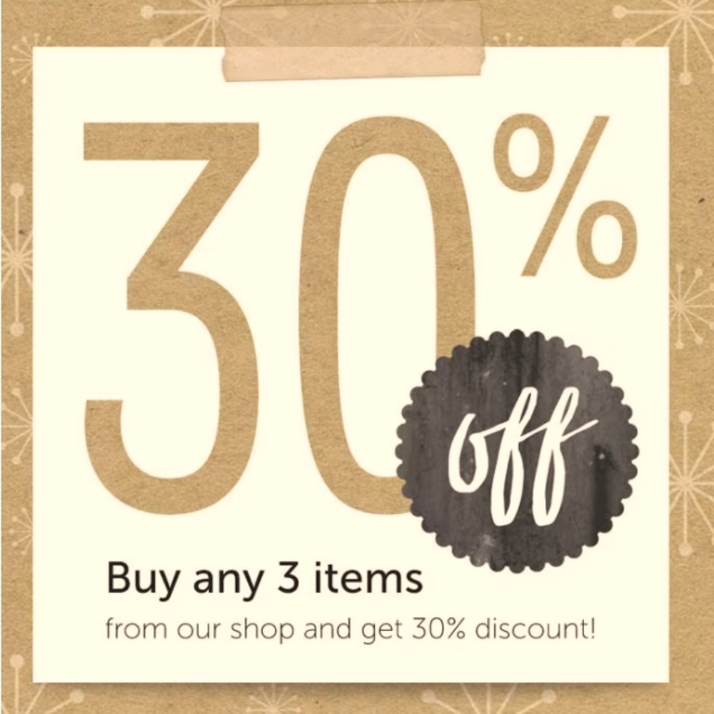 30% off 3 or more items